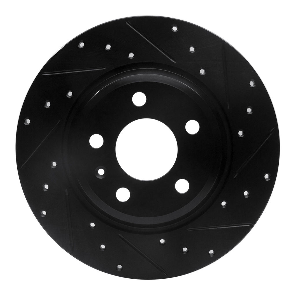 Dynamic Friction 633-73061R - Drilled and Slotted Black Zinc Brake Rotor