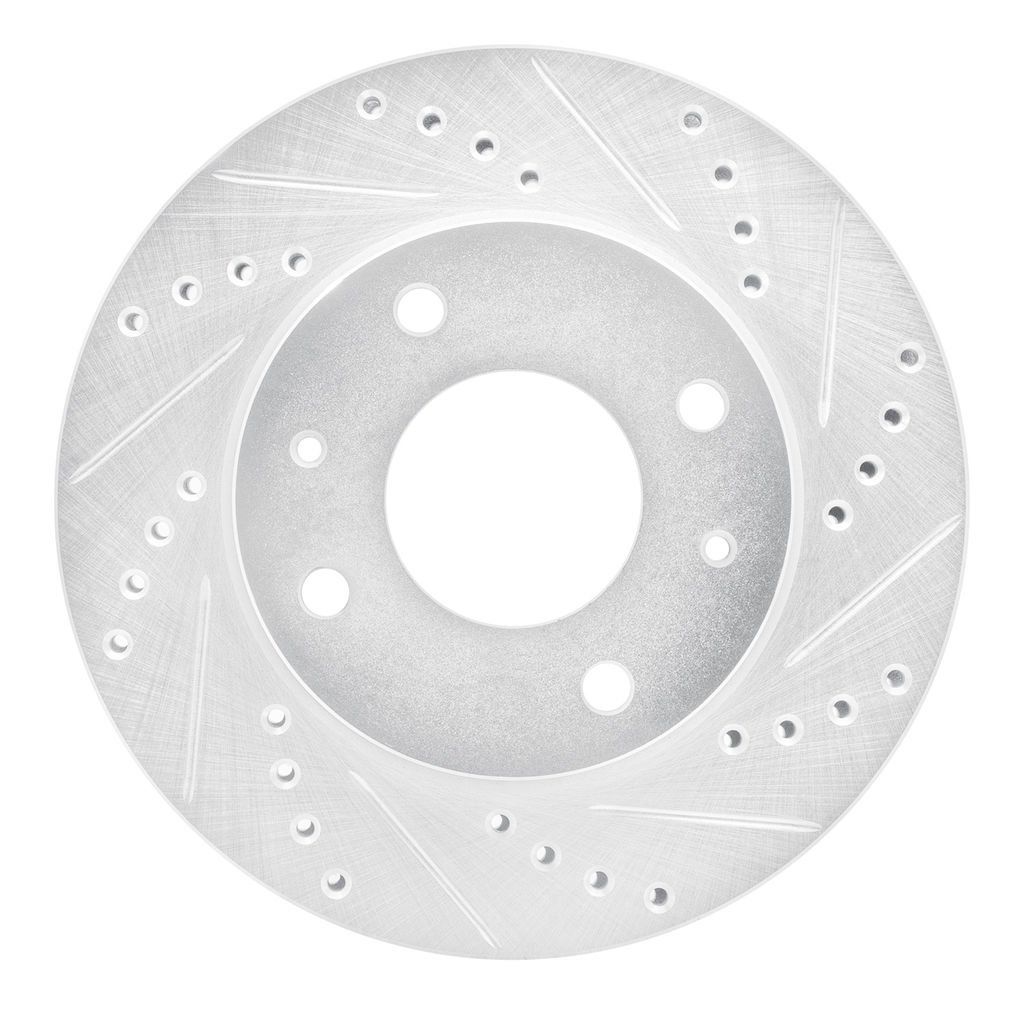 Dynamic Friction 631-03015R - Drilled and Slotted Silver Zinc Brake Rotor