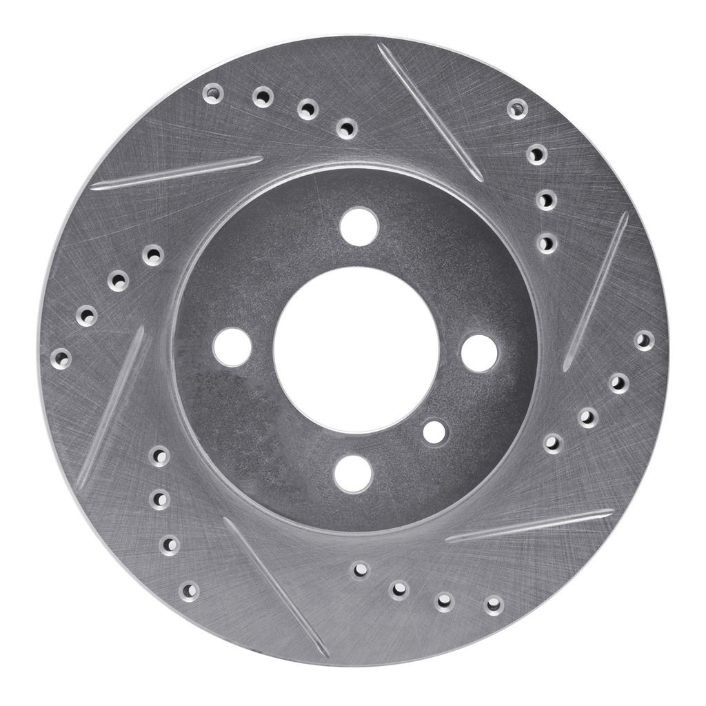 Dynamic Friction 631-31017R - Drilled and Slotted Silver Zinc Brake Rotor