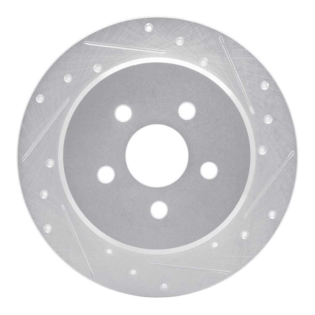 Dynamic Friction 631-39008R - Drilled and Slotted Silver Zinc Brake Rotor