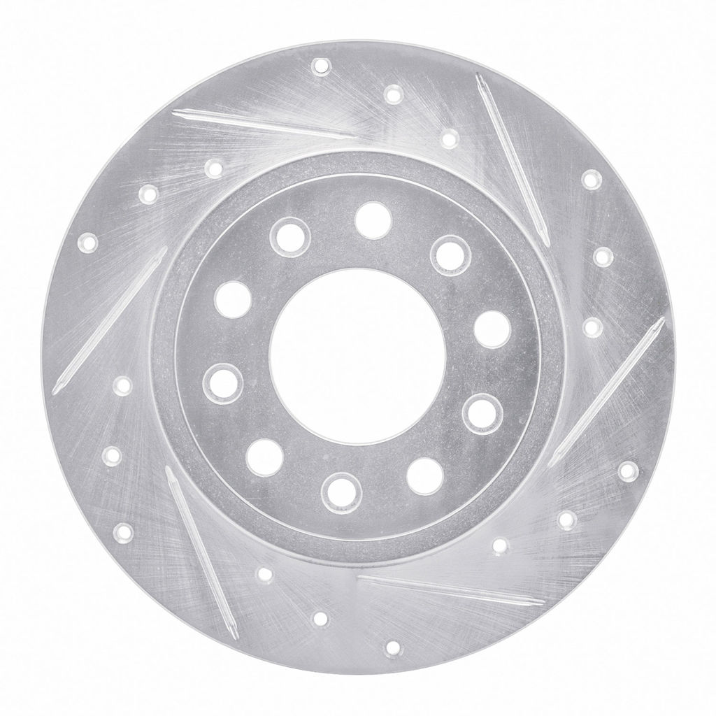 Dynamic Friction 631-40030R - Drilled and Slotted Silver Zinc Brake Rotor