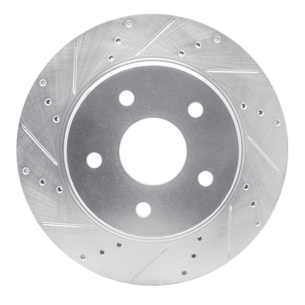 Dynamic Friction 631-42011L - Drilled and Slotted Silver Zinc Brake Rotor