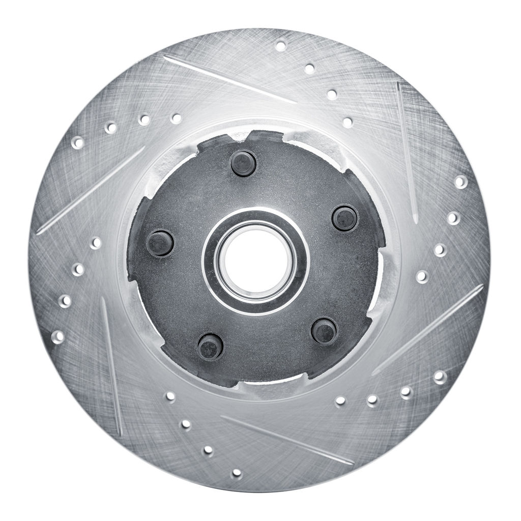 Dynamic Friction 631-54040R - Drilled and Slotted Silver Zinc Brake Rotor