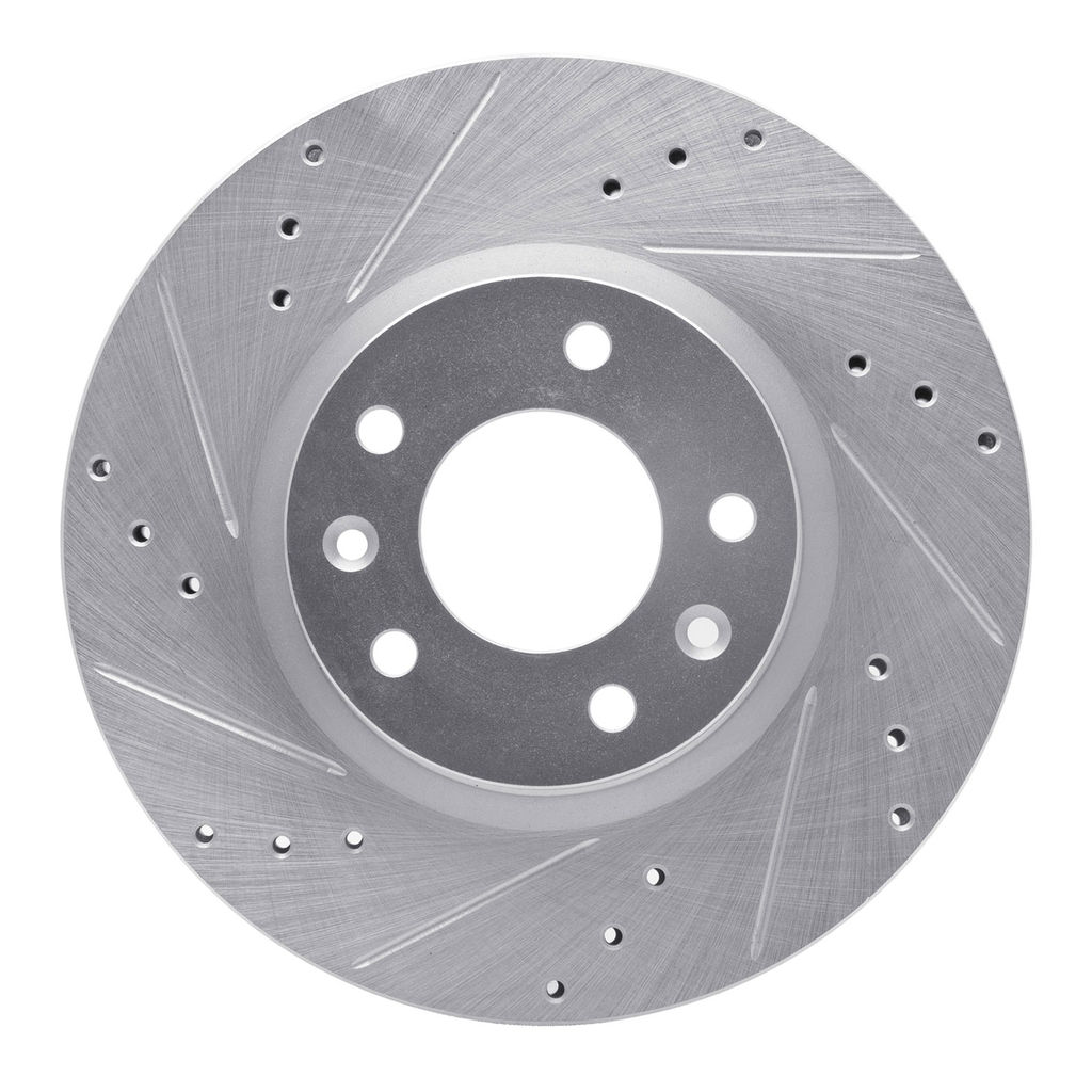 Dynamic Friction 631-54059L - Drilled and Slotted Silver Zinc Brake Rotor