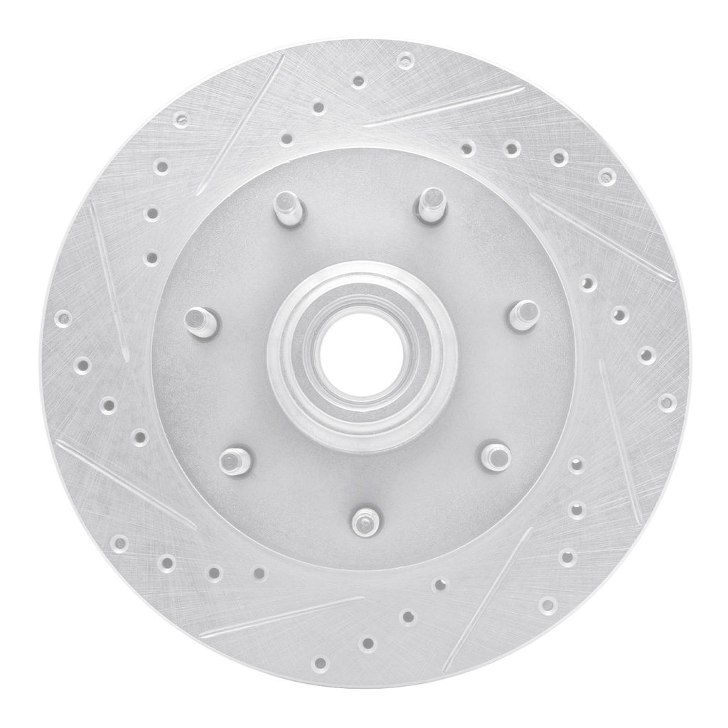Dynamic Friction 631-54150L - Drilled and Slotted Silver Zinc Brake Rotor