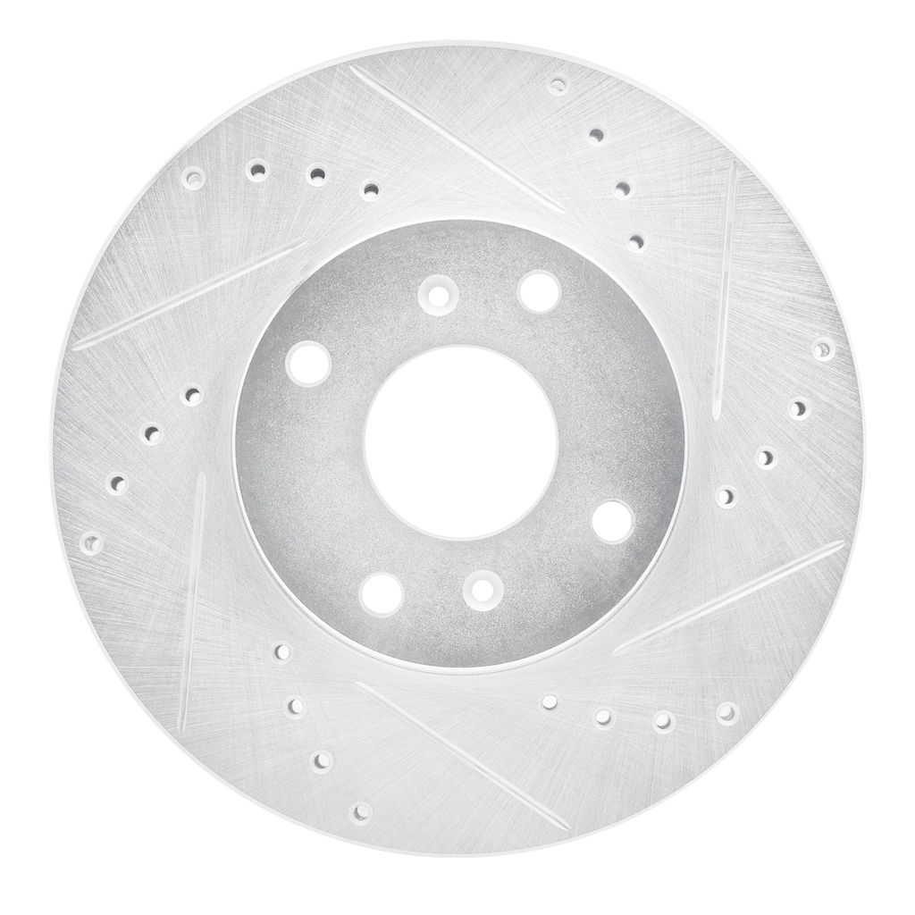 Dynamic Friction 631-58010R - Drilled and Slotted Silver Zinc Brake Rotor