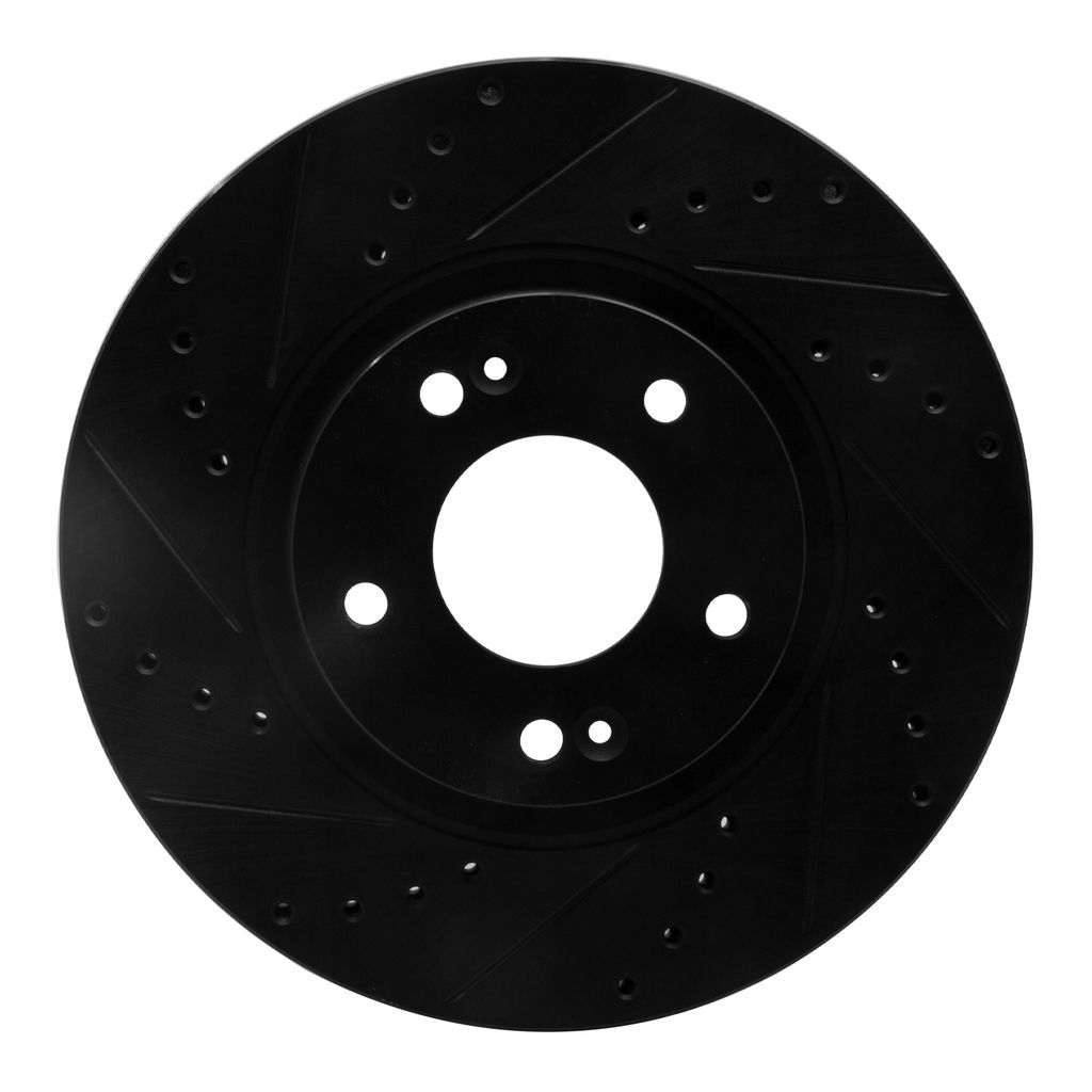 Dynamic Friction 633-03051L - Drilled and Slotted Black Zinc Brake Rotor