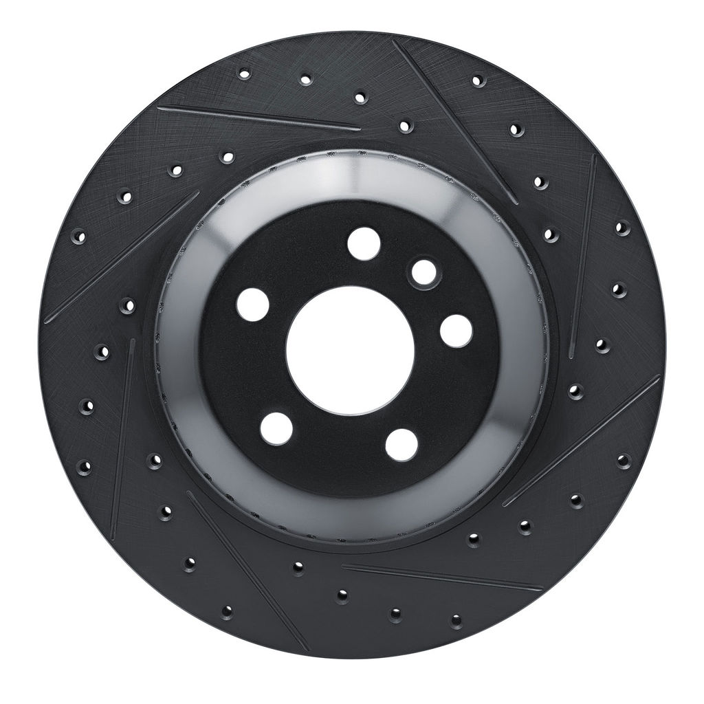 Dynamic Friction 633-11035R - Drilled and Slotted Black Zinc Brake Rotor