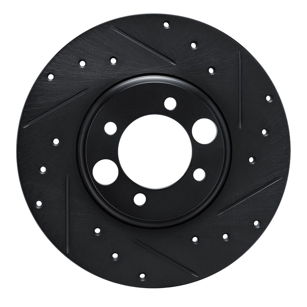 Dynamic Friction 633-20000R - Drilled and Slotted Black Zinc Brake Rotor