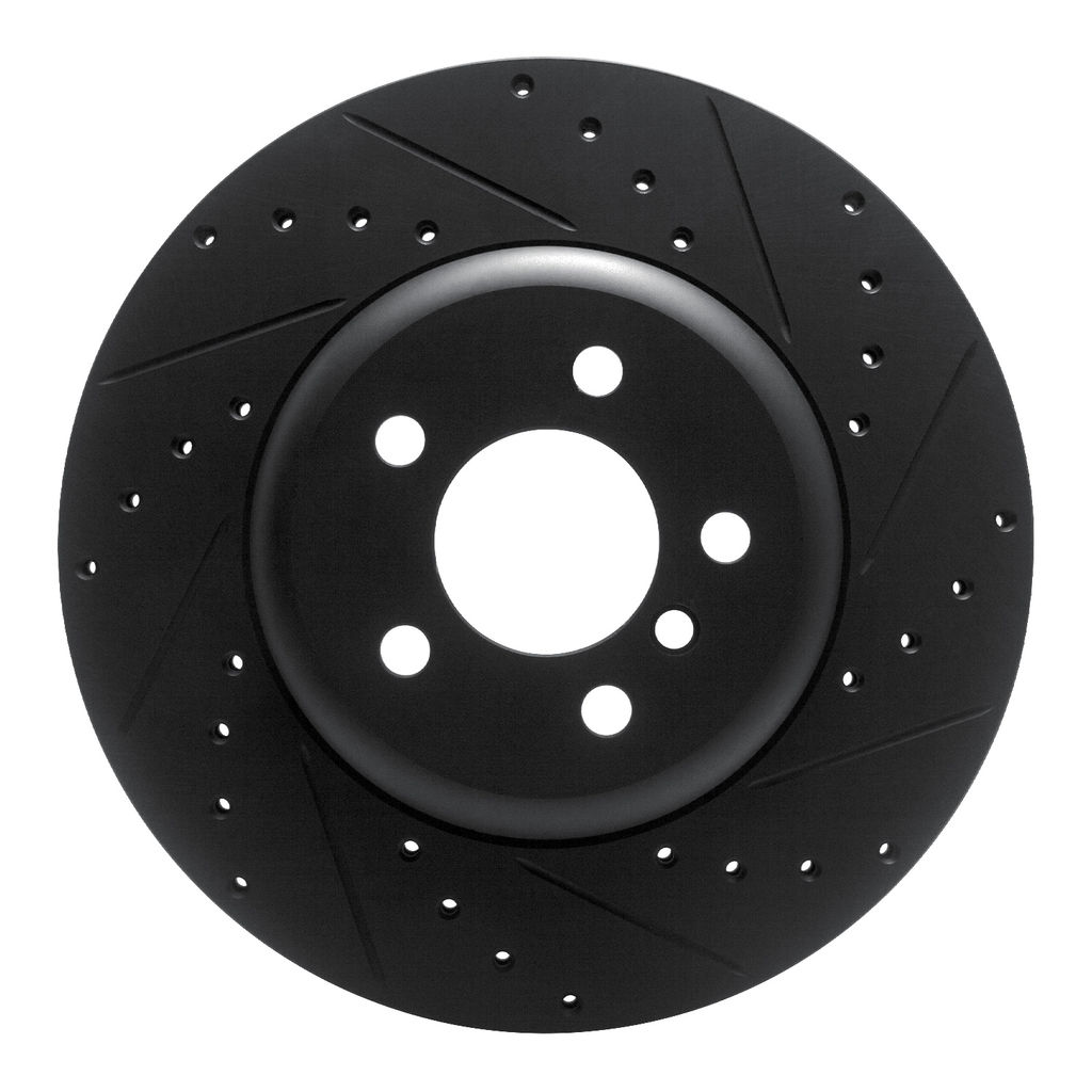 Dynamic Friction 633-31106R - Drilled and Slotted Black Zinc Brake Rotor