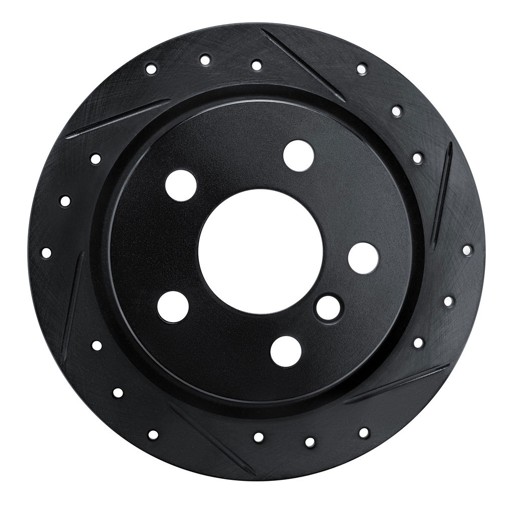 Dynamic Friction 633-32013R - Drilled and Slotted Black Zinc Brake Rotor