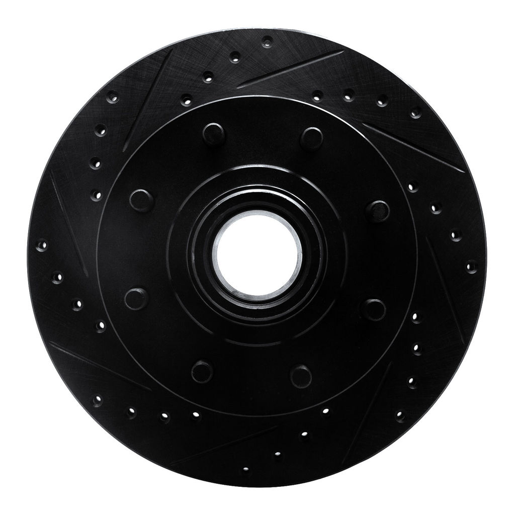 Dynamic Friction 633-48023L - Drilled and Slotted Black Zinc Brake Rotor