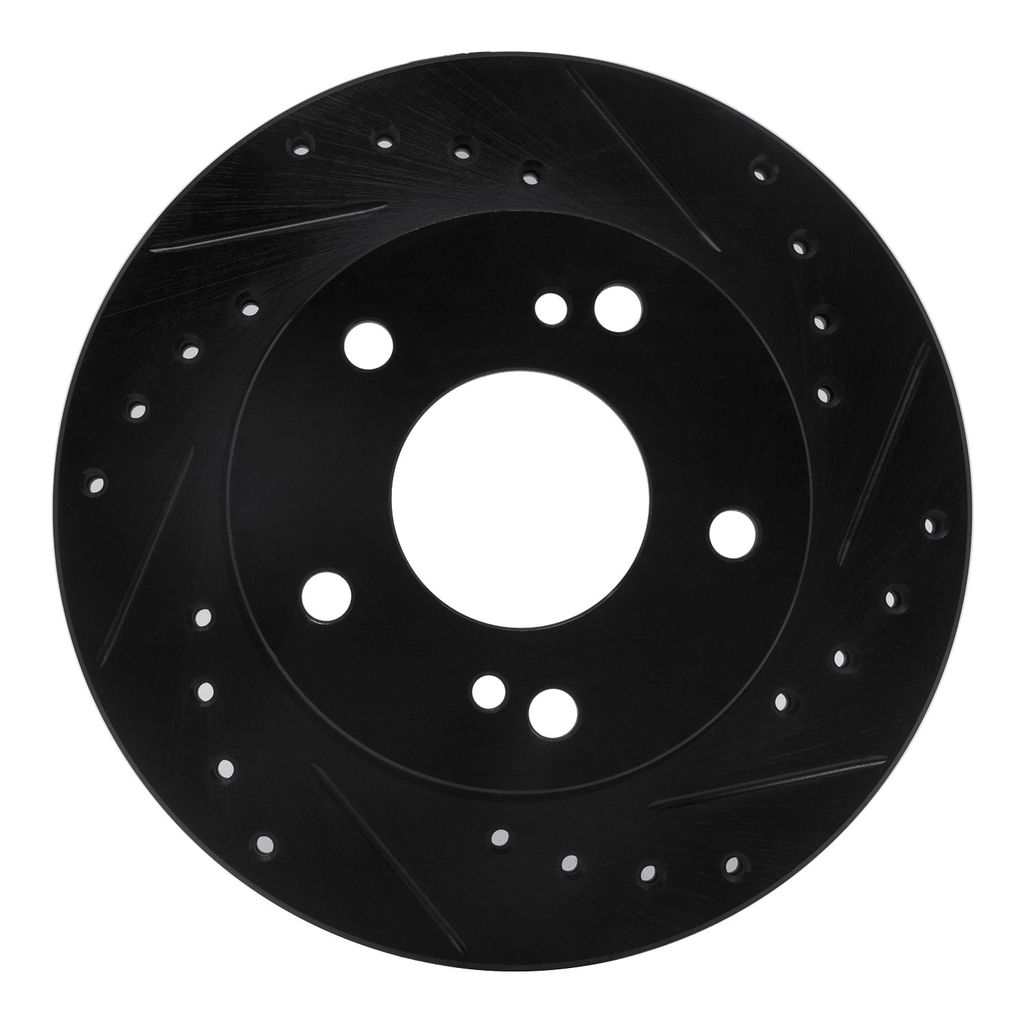Dynamic Friction 633-67042R - Drilled and Slotted Black Zinc Brake Rotor