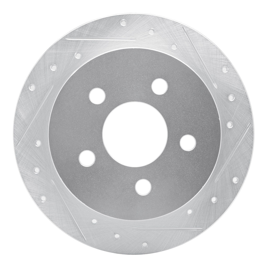 Dynamic Friction 631-52012R - Drilled and Slotted Silver Zinc Brake Rotor