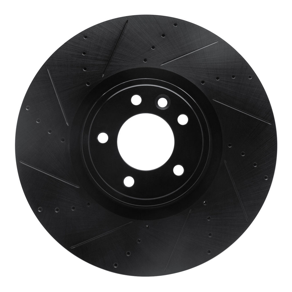 Dynamic Friction 633-11029L - Drilled and Slotted Black Zinc Brake Rotor