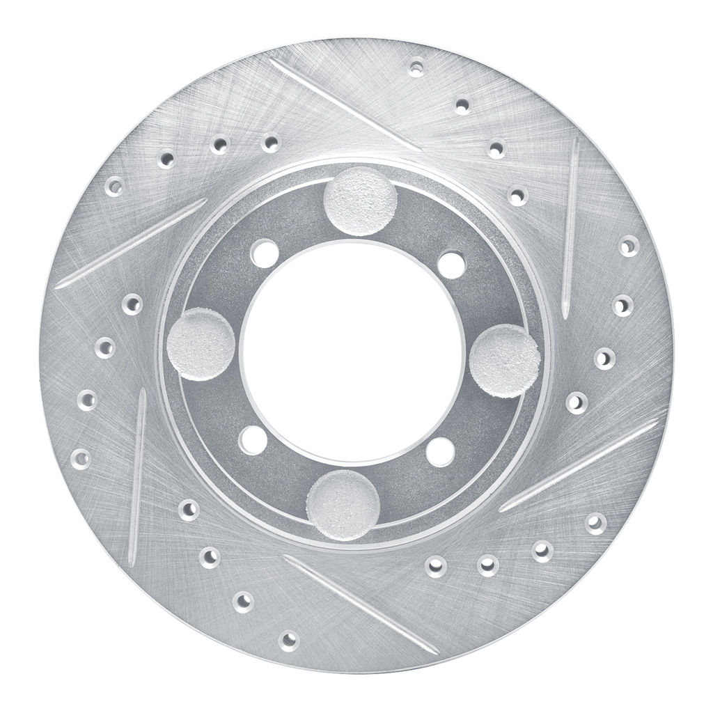 Dynamic Friction 631-03007R - Drilled and Slotted Silver Zinc Brake Rotor