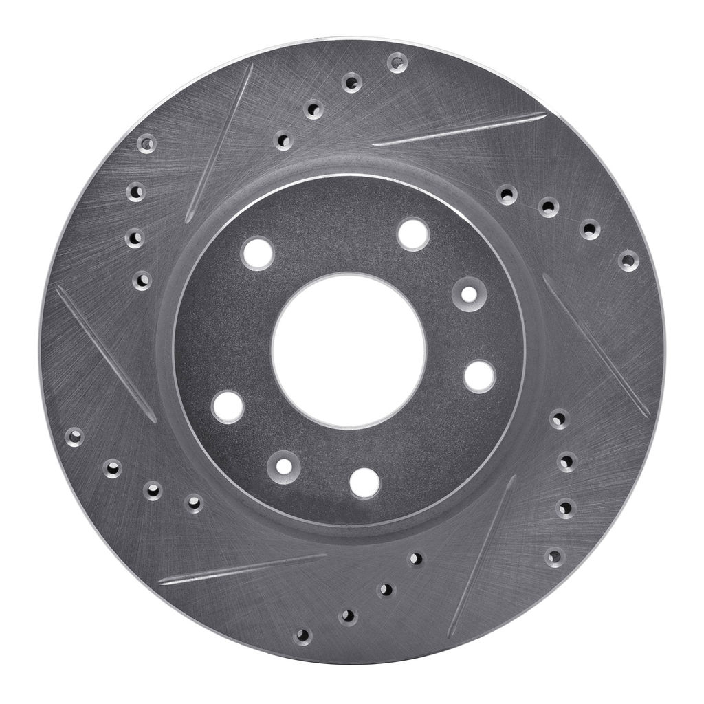Dynamic Friction 631-11006L - Drilled and Slotted Silver Zinc Brake Rotor