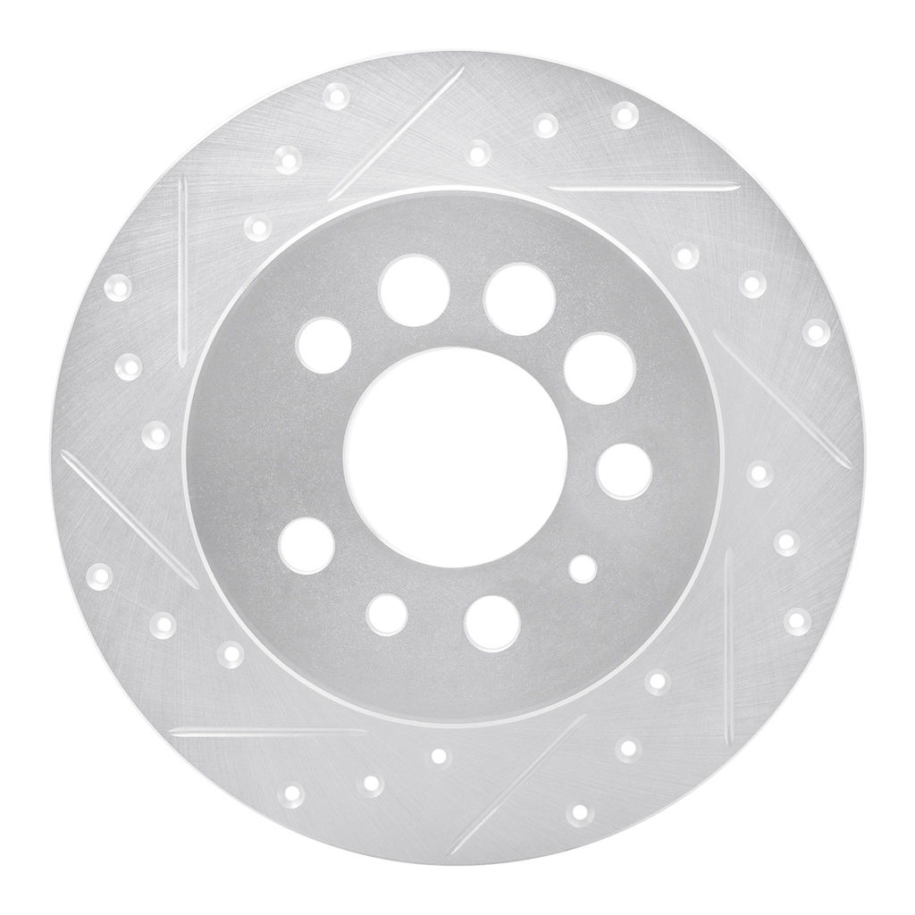 Dynamic Friction 631-27006L - Drilled and Slotted Silver Zinc Brake Rotor