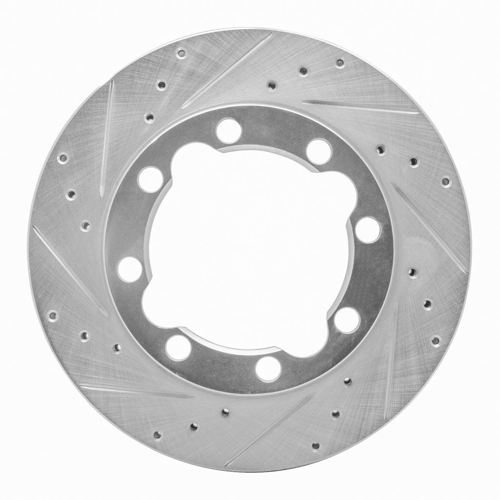 Dynamic Friction 631-40045L - Drilled and Slotted Silver Zinc Brake Rotor
