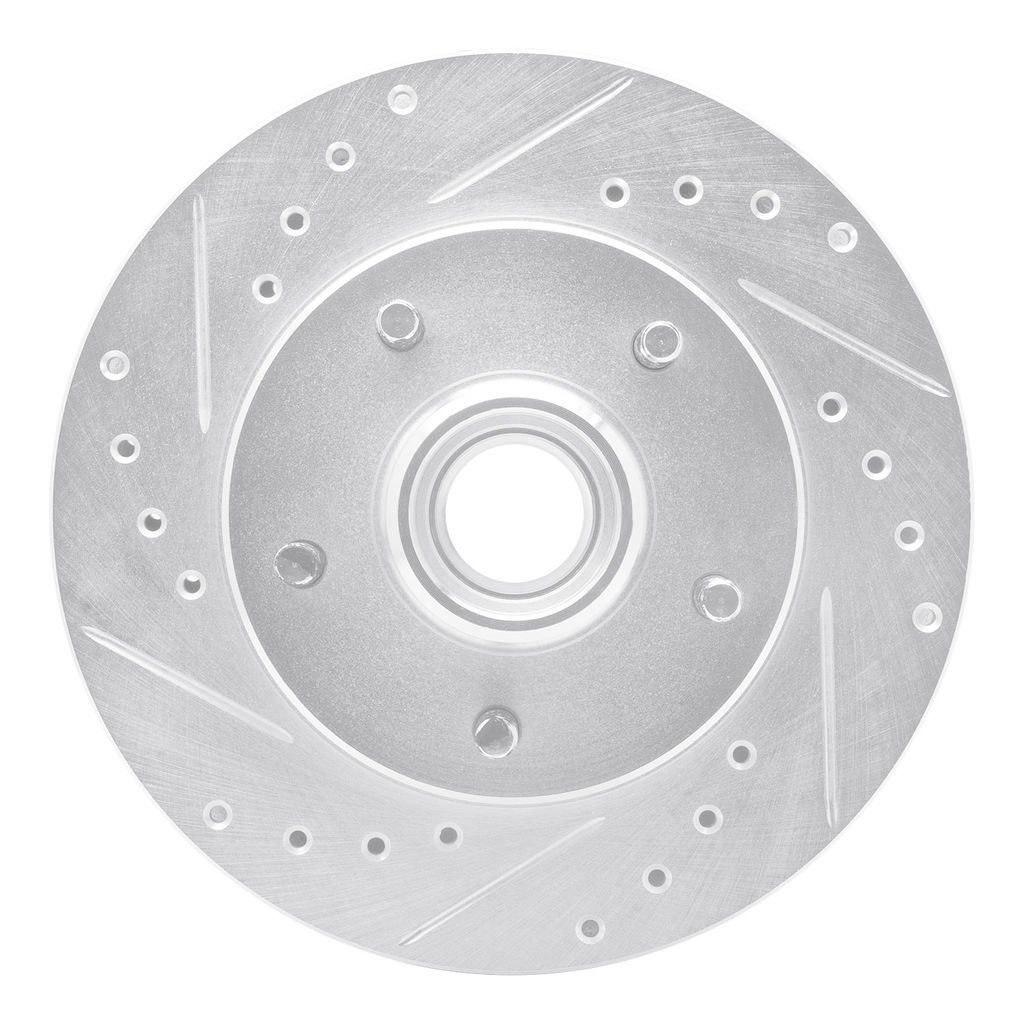 Dynamic Friction 631-48016L - Drilled and Slotted Silver Zinc Brake Rotor