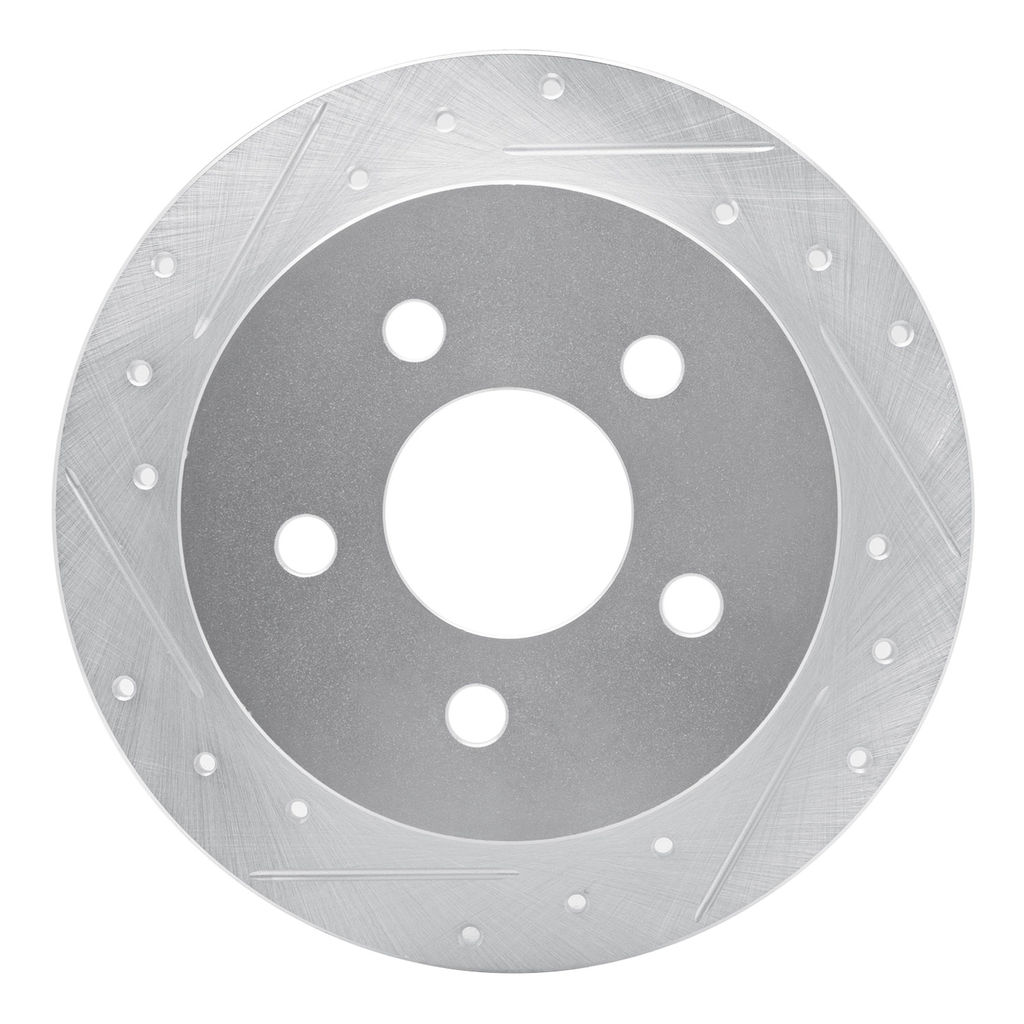 Dynamic Friction 631-52012L - Drilled and Slotted Silver Zinc Brake Rotor