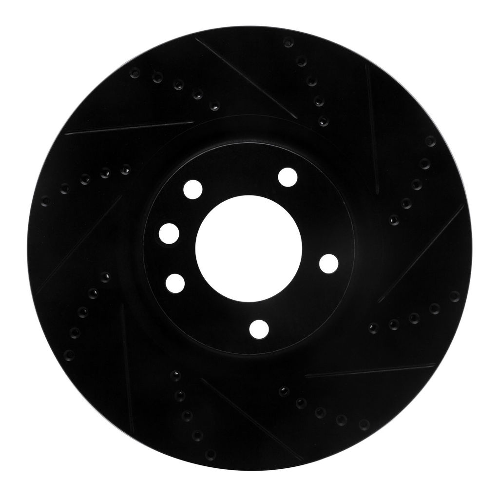 Dynamic Friction 633-02092R - Drilled and Slotted Black Zinc Brake Rotor