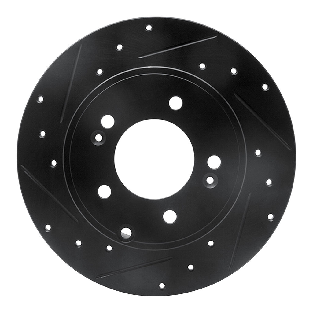 Dynamic Friction 633-03021L - Drilled and Slotted Black Zinc Brake Rotor
