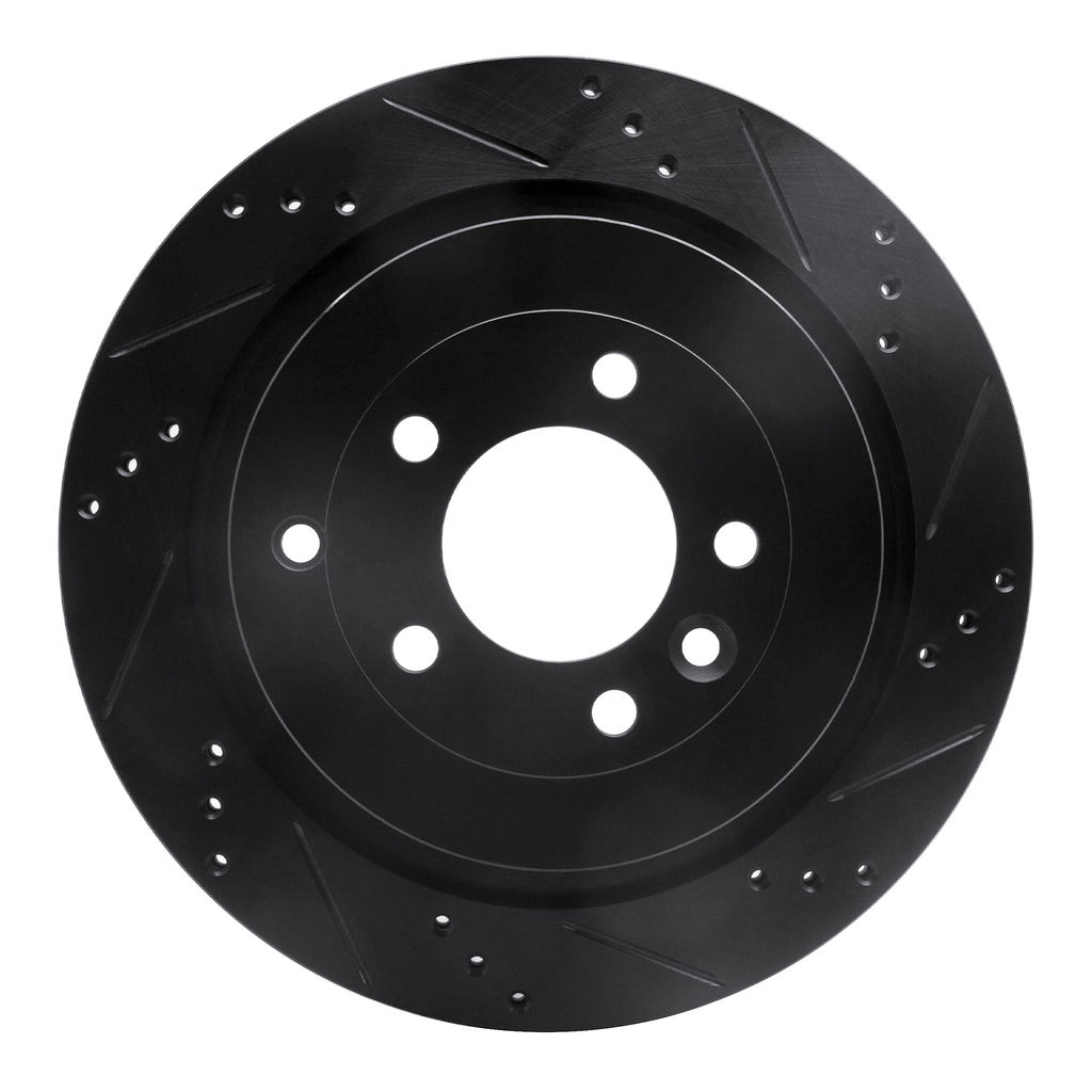 Dynamic Friction 633-11010R - Drilled and Slotted Black Zinc Brake Rotor