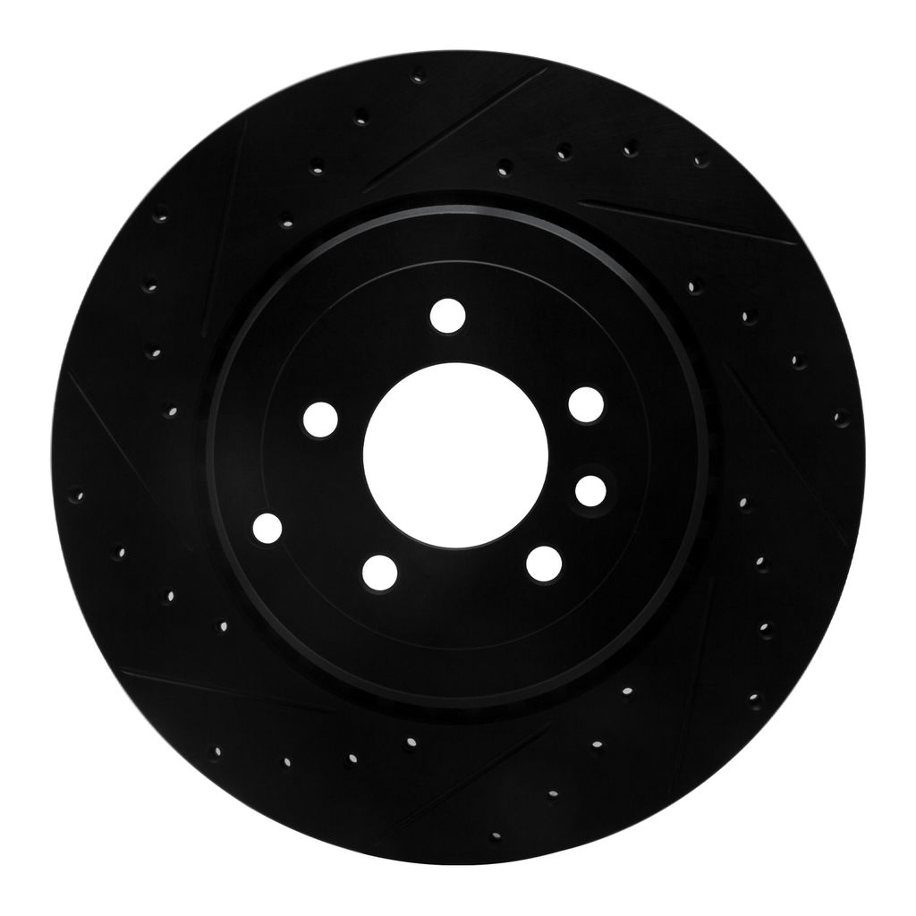 Dynamic Friction 633-11020L - Drilled and Slotted Black Zinc Brake Rotor