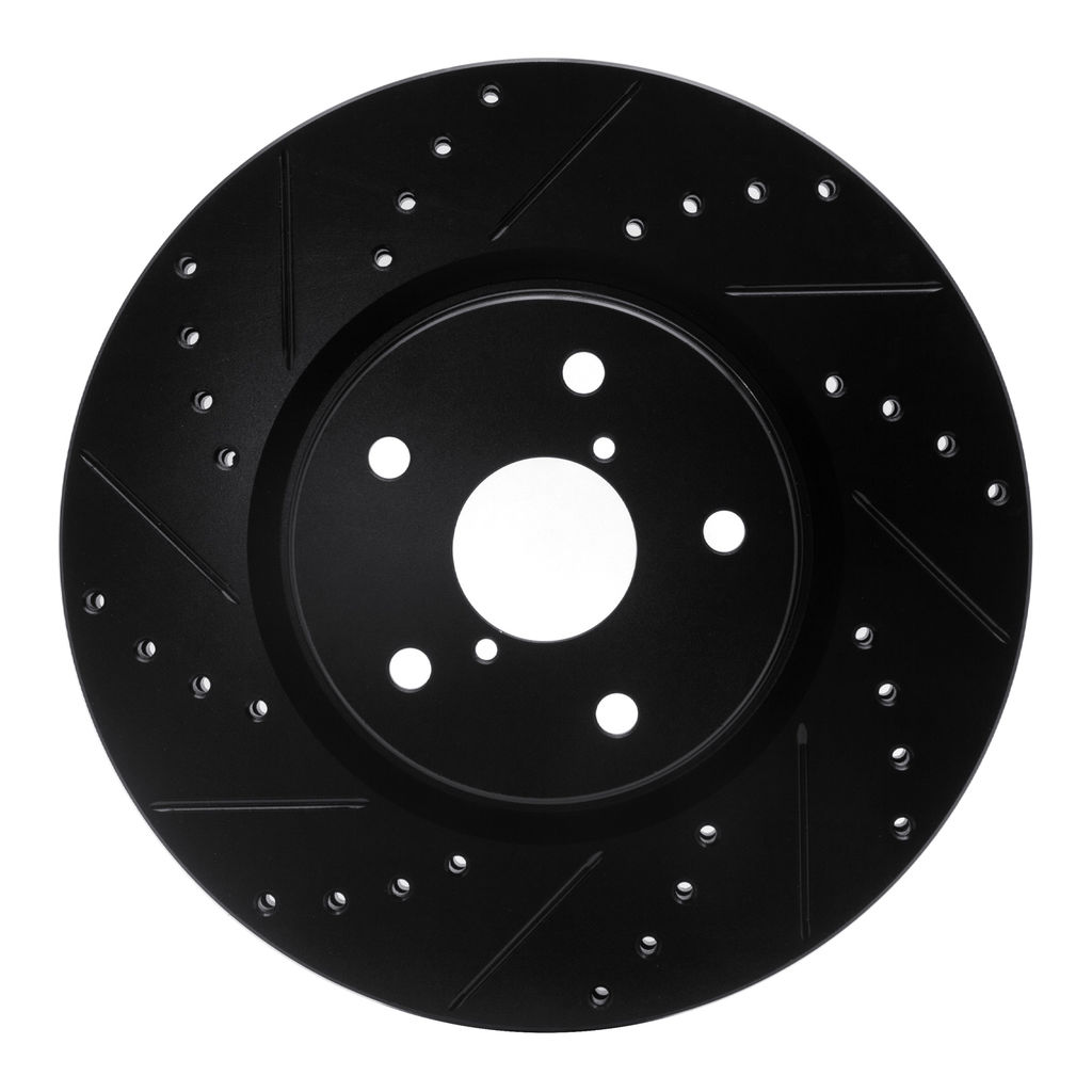 Dynamic Friction 633-13035L - Drilled and Slotted Black Zinc Brake Rotor