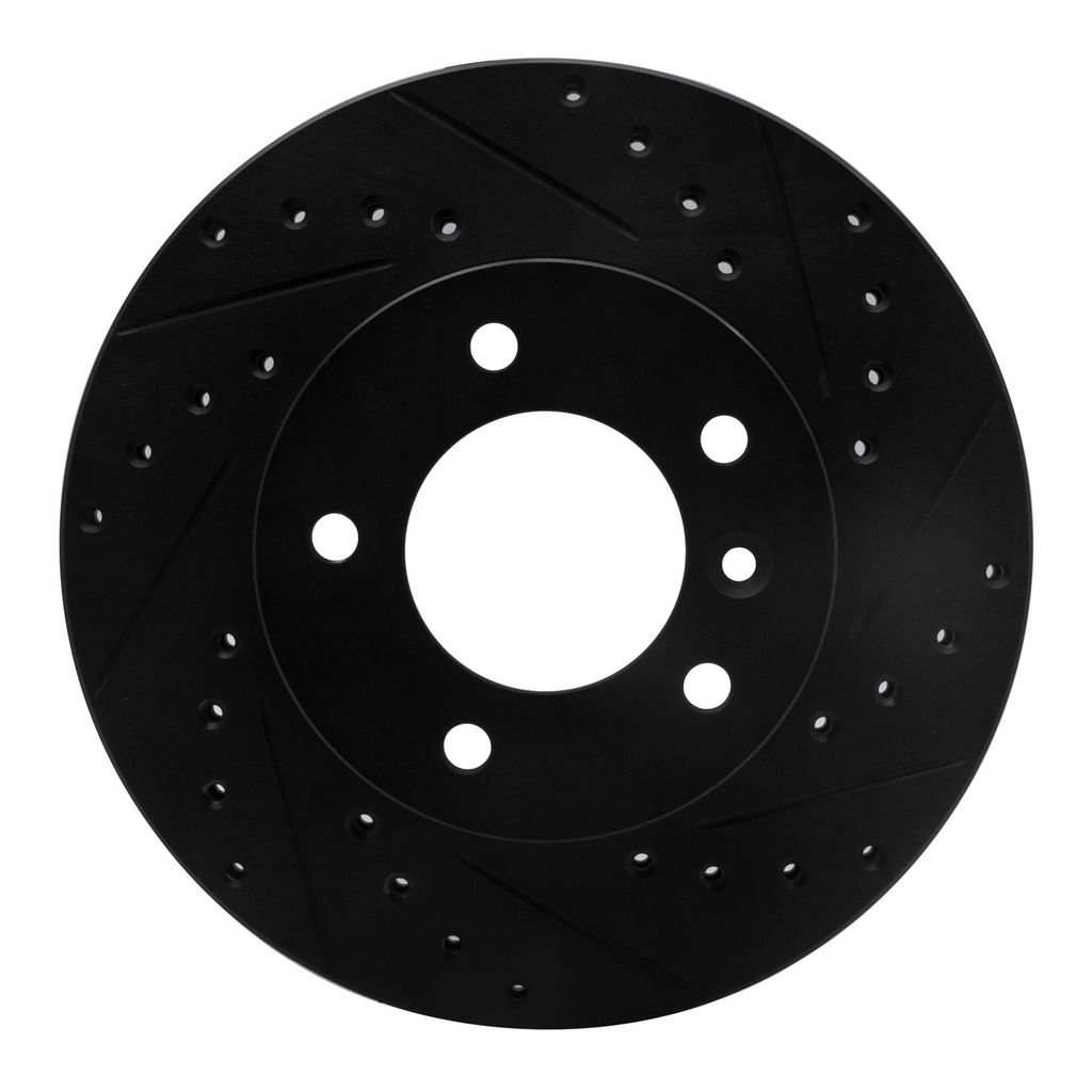 Dynamic Friction 633-20006R - Drilled and Slotted Black Zinc Brake Rotor