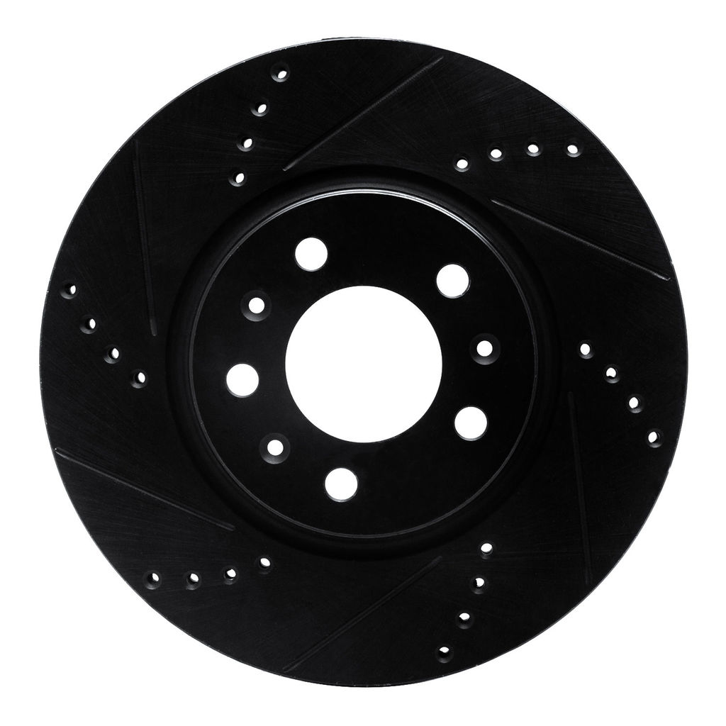 Dynamic Friction 633-53005L - Drilled and Slotted Black Zinc Brake Rotor
