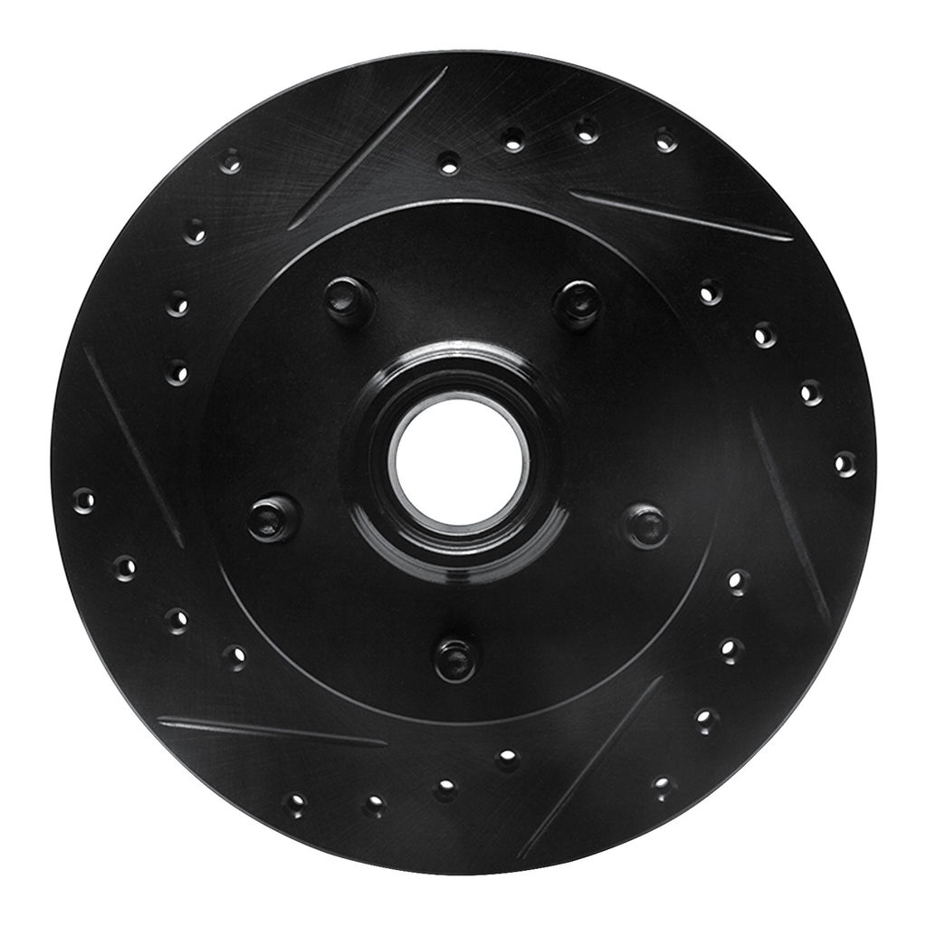 Dynamic Friction 633-54165L - Drilled and Slotted Black Zinc Brake Rotor