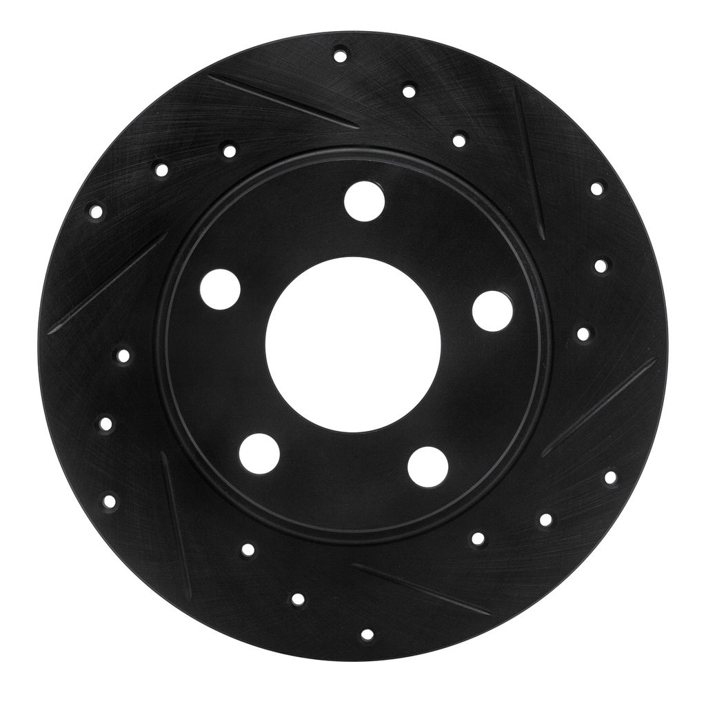 Dynamic Friction 633-73022R - Drilled and Slotted Black Zinc Brake Rotor