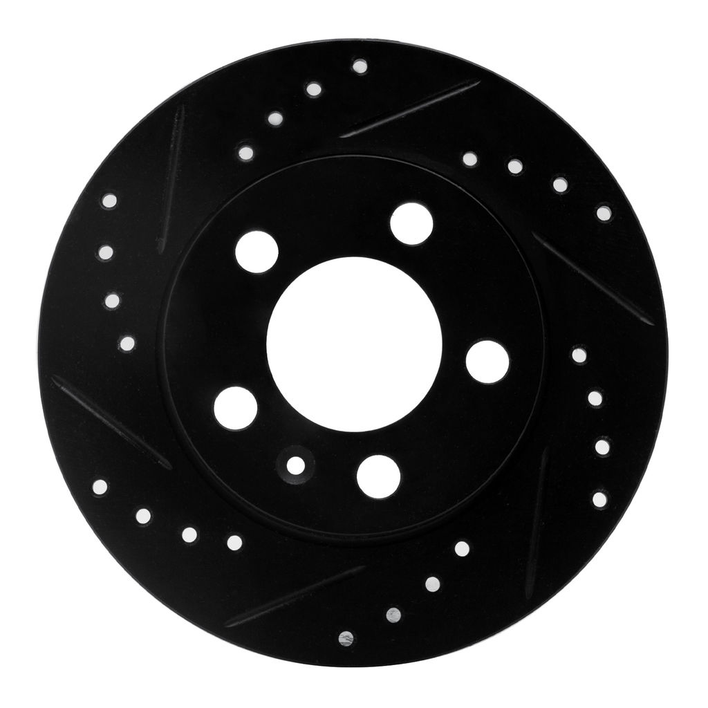 Dynamic Friction 633-73025L - Drilled and Slotted Black Zinc Brake Rotor