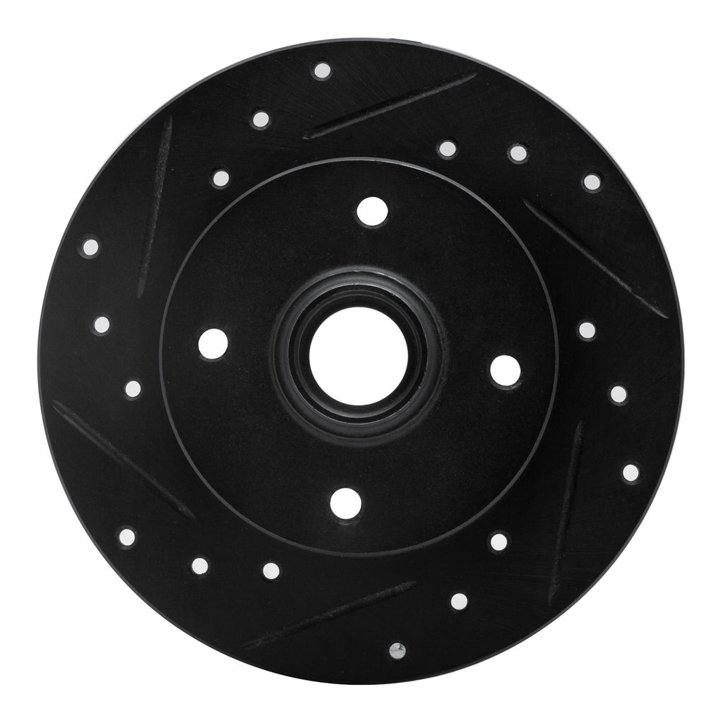 Dynamic Friction 633-74005L - Drilled and Slotted Black Zinc Brake Rotor