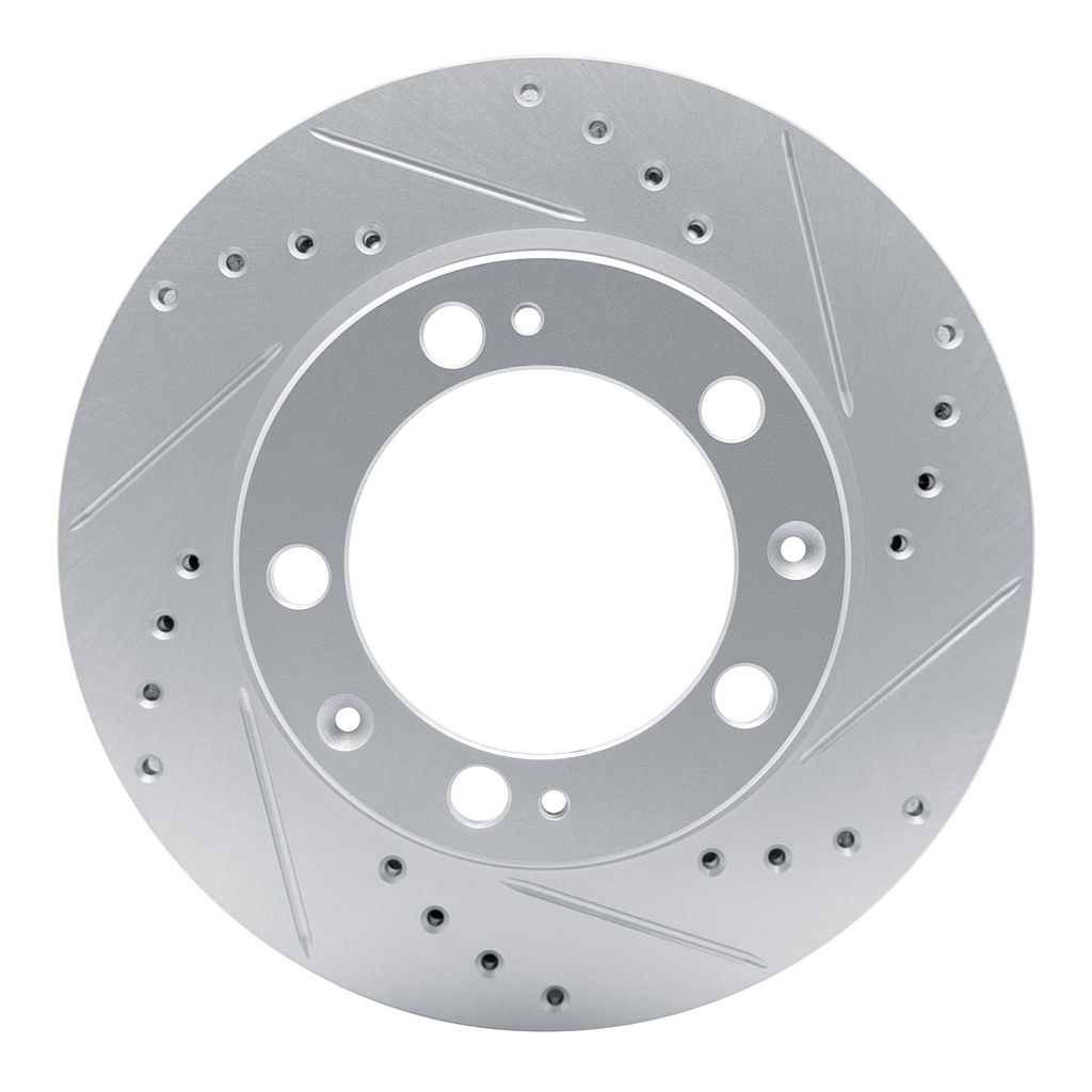 Dynamic Friction 631-02019R - Drilled and Slotted Silver Zinc Brake Rotor