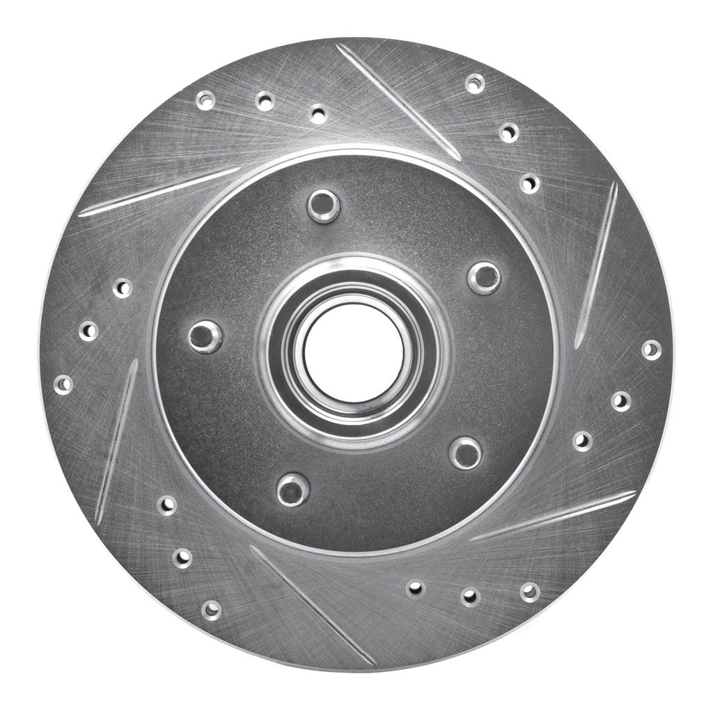 Dynamic Friction 631-47013R - Drilled and Slotted Silver Zinc Brake Rotor
