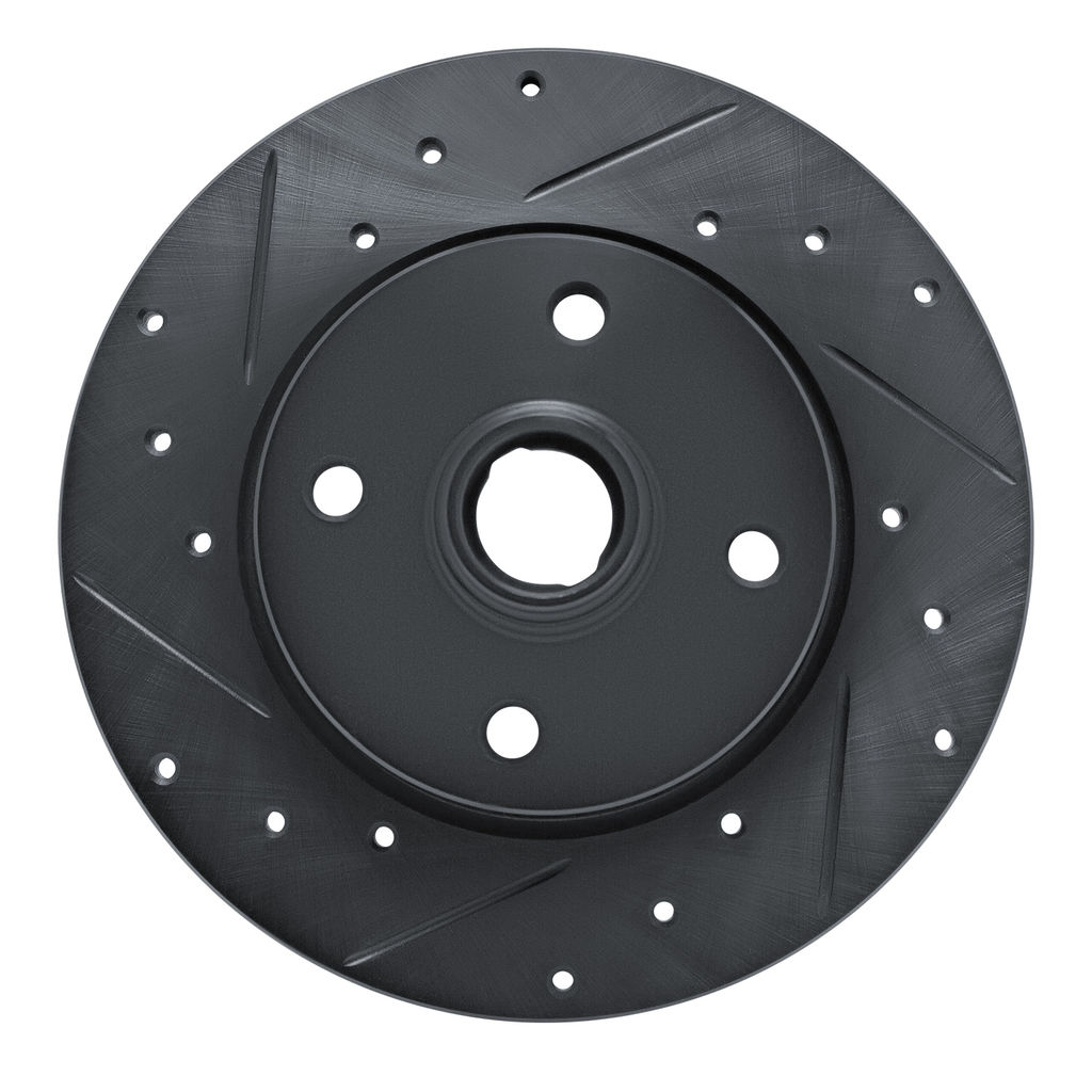 Dynamic Friction 633-02004L - Drilled and Slotted Black Zinc Brake Rotor