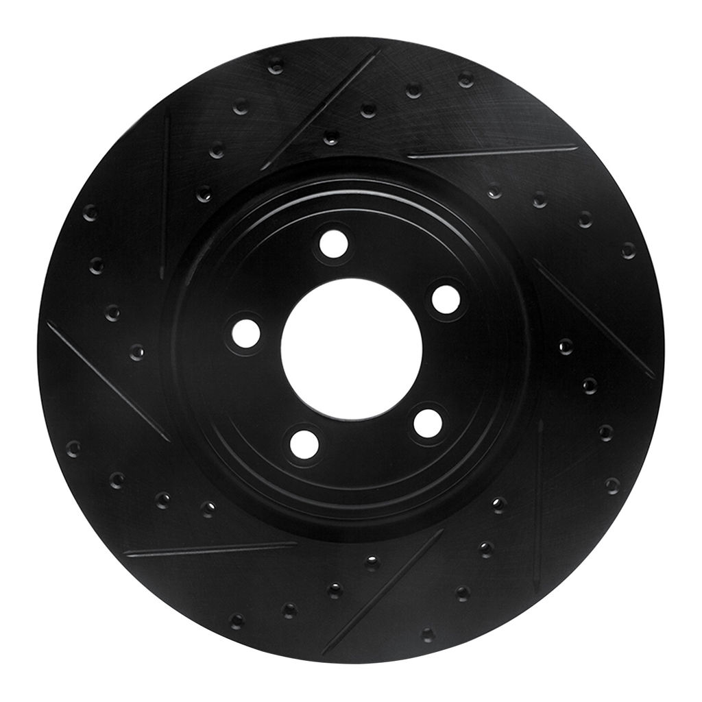 Dynamic Friction 633-20019L - Drilled and Slotted Black Zinc Brake Rotor