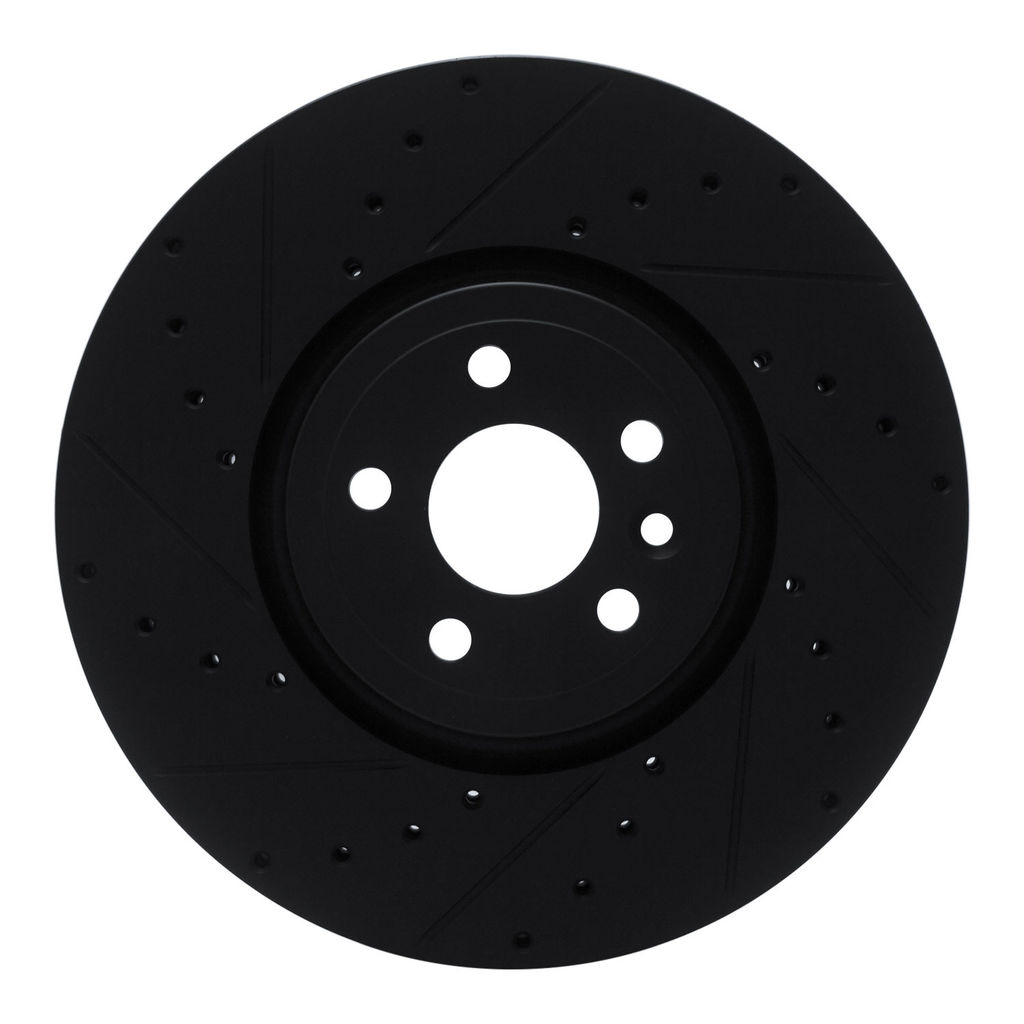 Dynamic Friction 633-20033L - Drilled and Slotted Black Zinc Brake Rotor