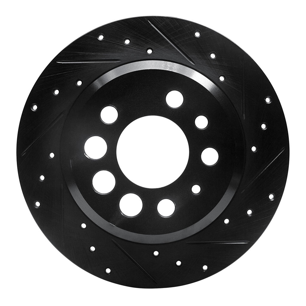 Dynamic Friction 633-27006R - Drilled and Slotted Black Zinc Brake Rotor