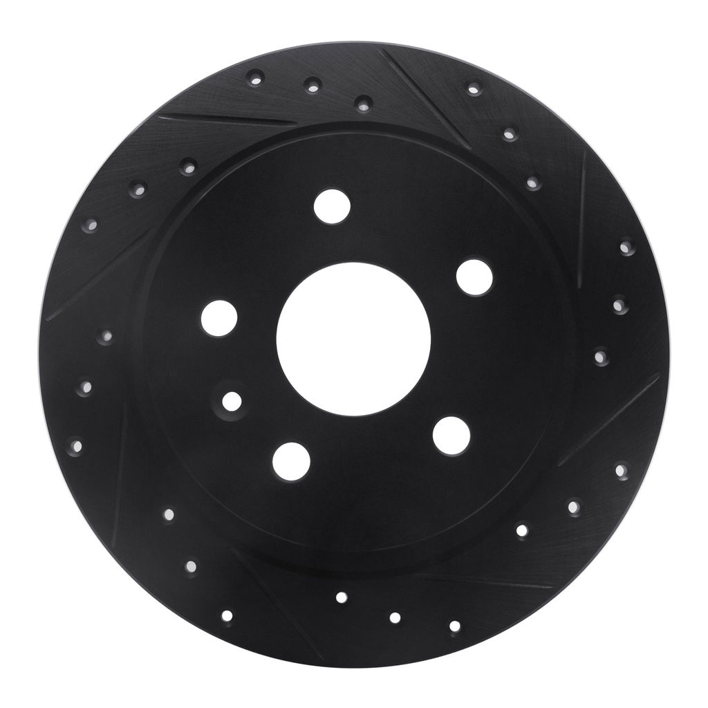 Dynamic Friction 633-45015R - Drilled and Slotted Black Zinc Brake Rotor