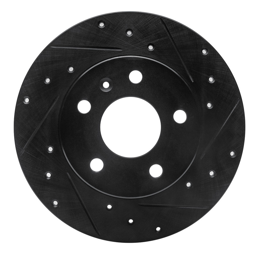 Dynamic Friction 633-53007R - Drilled and Slotted Black Zinc Brake Rotor