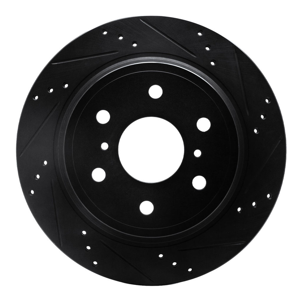 Dynamic Friction 633-54155R - Drilled and Slotted Black Zinc Brake Rotor