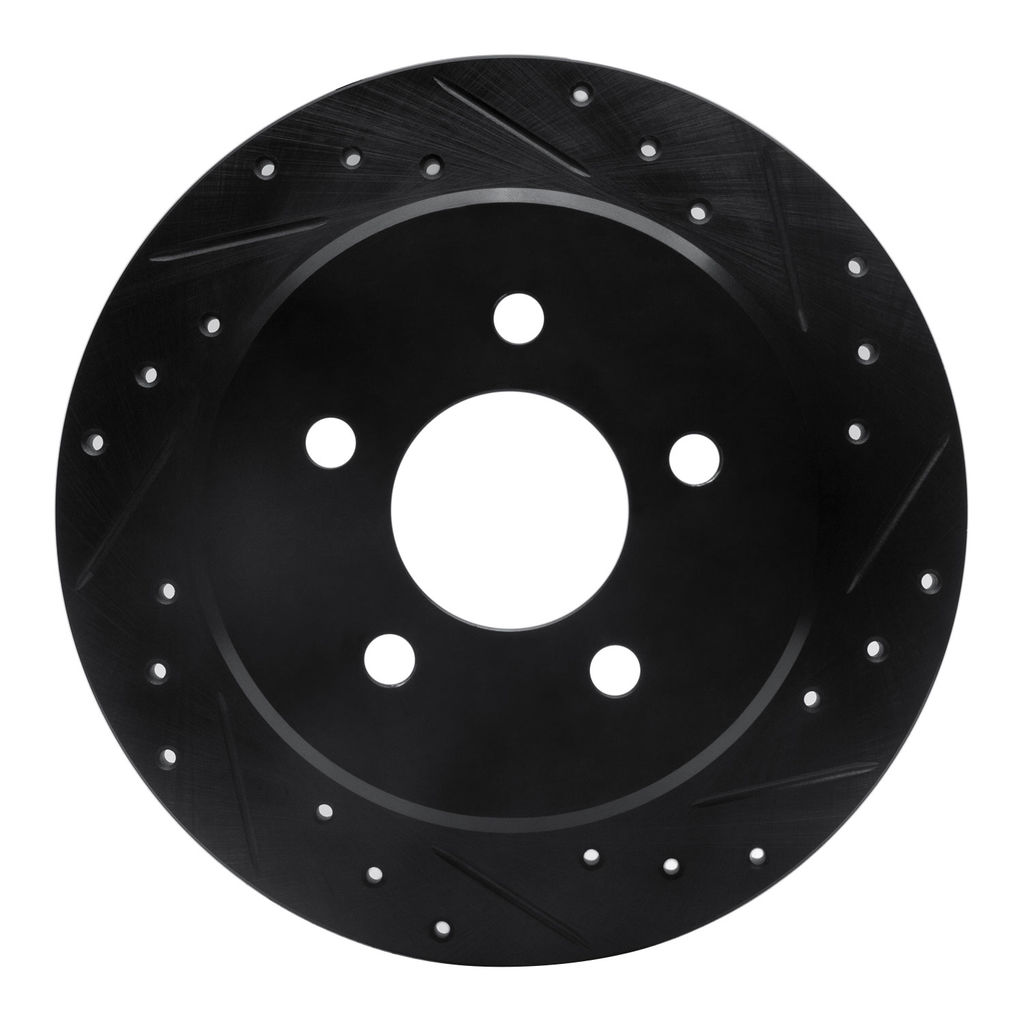 Dynamic Friction 633-56010R - Drilled and Slotted Black Zinc Brake Rotor