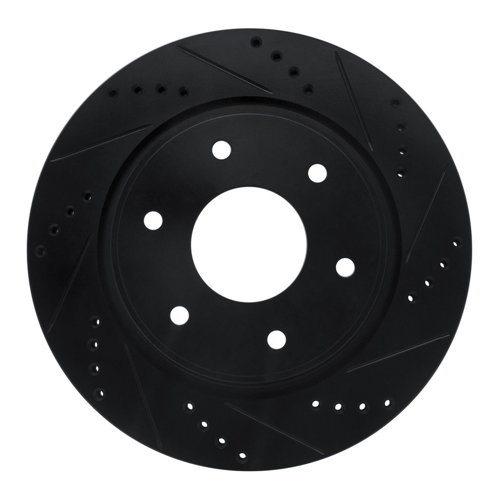 Dynamic Friction 633-67096R - Drilled and Slotted Black Zinc Brake Rotor