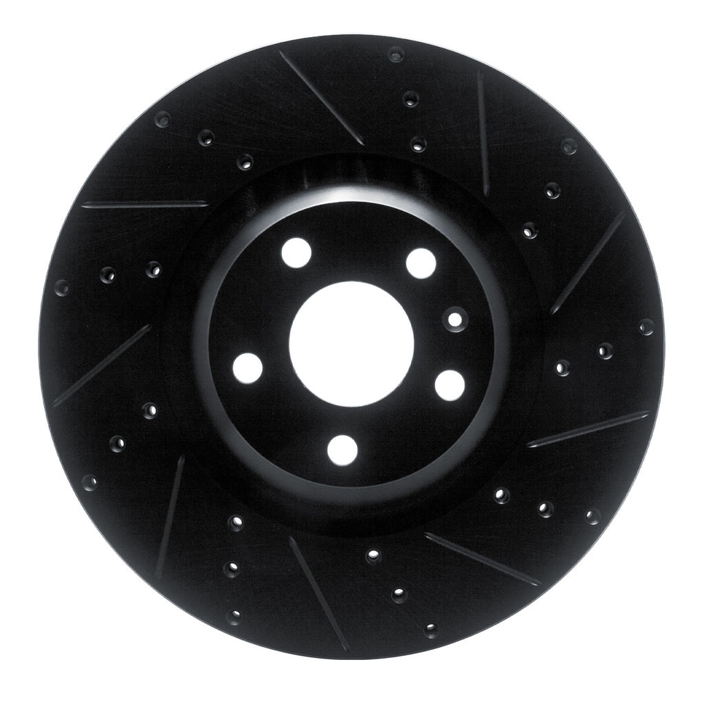 Dynamic Friction 633-73069R - Drilled and Slotted Black Zinc Brake Rotor