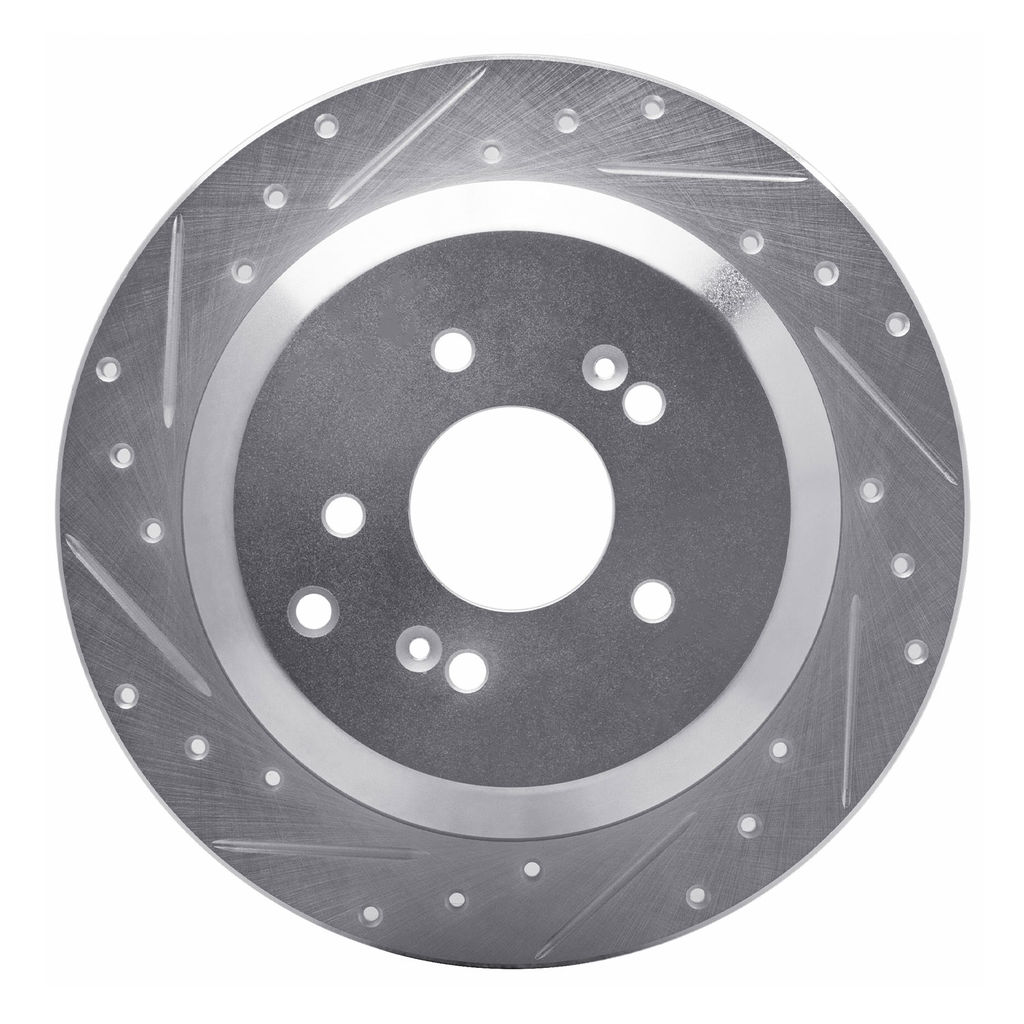Dynamic Friction 631-03048L - Drilled and Slotted Silver Zinc Brake Rotor