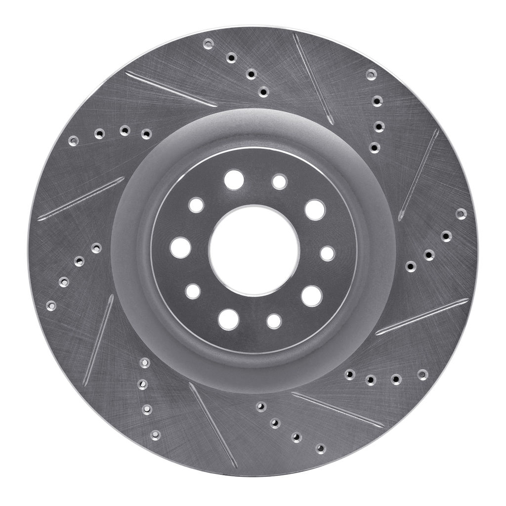 Dynamic Friction 631-07006R - Drilled and Slotted Silver Zinc Brake Rotor